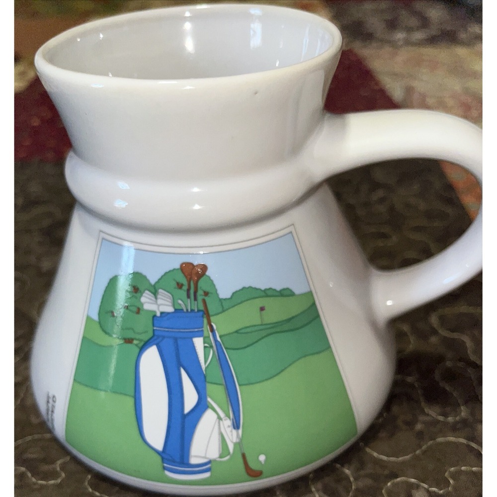 VTG Otagiri Japan No‎ Spill Coffee Mug Cup Travel Wide Bottom Golf Bag